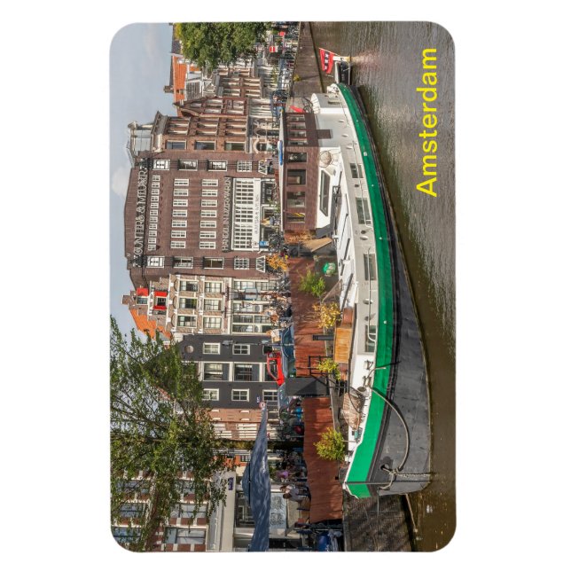 Imán Barge amarrado en el Prinsengracht, Ámsterdam (Vertical)
