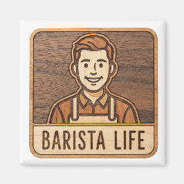 Imán Barista Life de Madera
