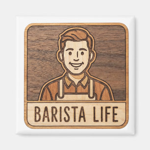 Imán Barista Life de Madera