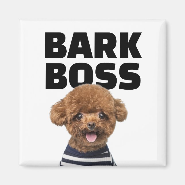 Imán Bark Boss Custom Dog Photo Personalized Gift (Frente)