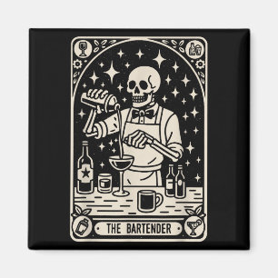 Imán Barm mixólogo de Halloween con tarjeta Tarot de Ba