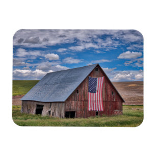 Imán Barn con bandera estadounidense  Colfax, Washingto