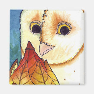 Imán Barn Owl Leaf Lantern Magnet