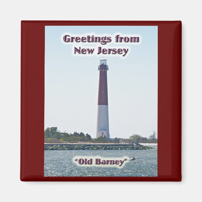 Imán Barnegat Lighthouse NJ Greetings Magnet (Frente)