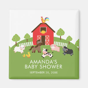 Imán Barnyard Farm Animals Baby Shower Favor Magnet