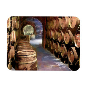 Imán Barriles de vino en la bodega