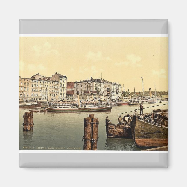 Imán Barrio de vapor, puerto de Stettin, Pommeraina, Al (Frente)