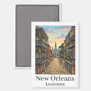 Imán Barrio Francés vintage de Nueva Orleans Luisiana