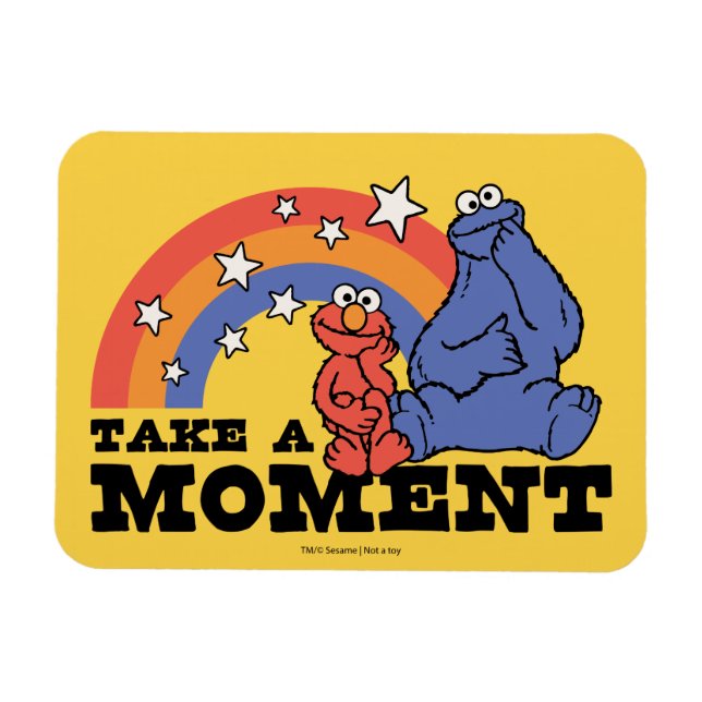 Imán Barrio Sésamo | Elmo y Cookie toman un momento (Horizontal)