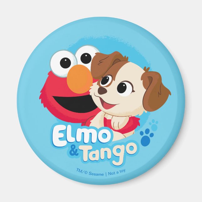 Imán Barrio Sésamo | Insignia Elmo y Tango (Frente)