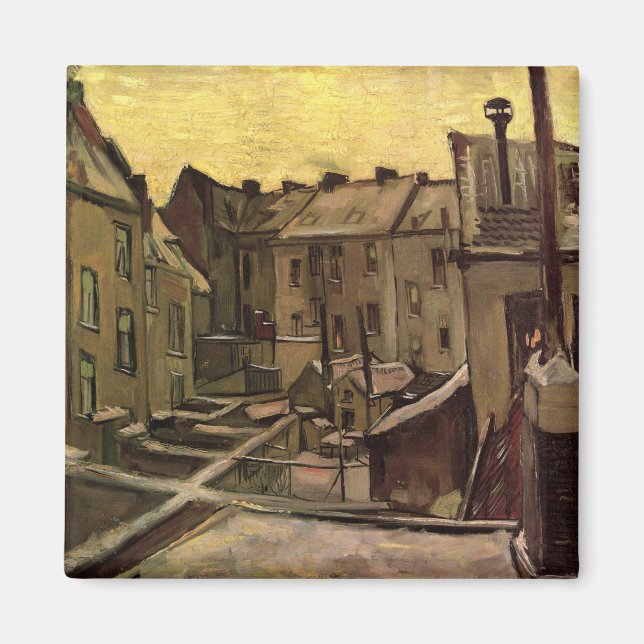 Imán Barrios de casas antiguas por Vincent van Gogh (Frente)