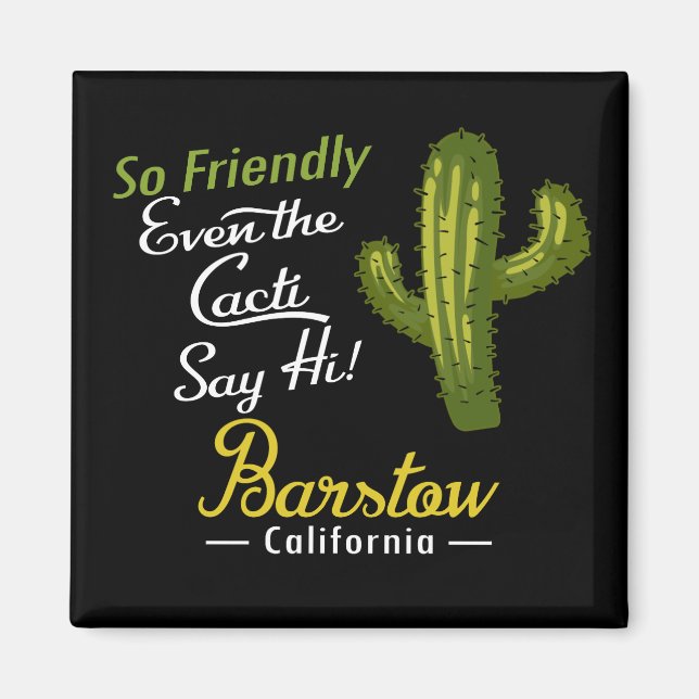 Imán Barstow Cactus Funny Retro (Frente)