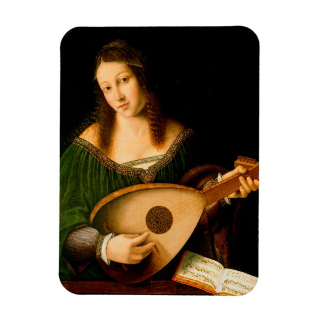 Imán Bartolomeo Veneto Lady jugando a retrato de Lute (Vertical)