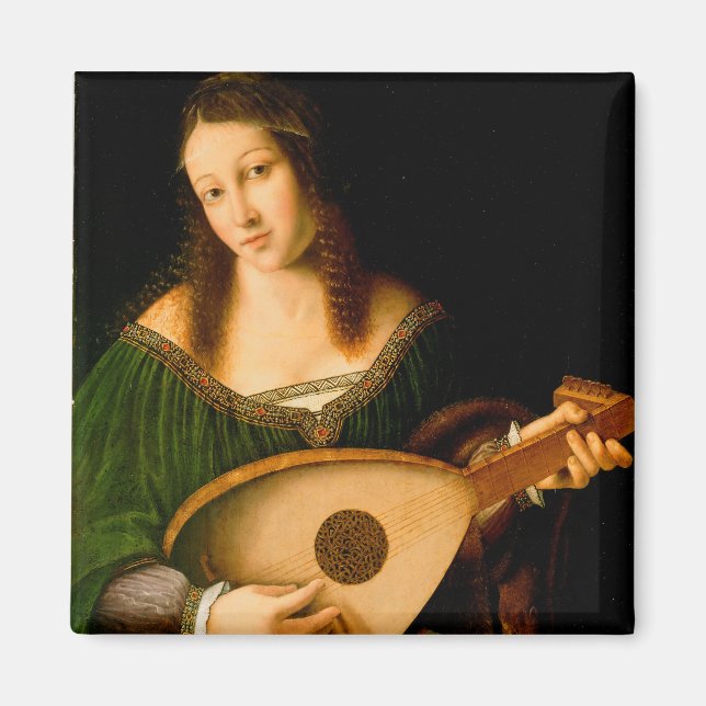 Imán Bartolomeo Veneto Lady jugando a retrato de Lute (Frente)