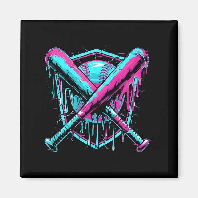 Imán Baseball Drip Ice-cream Dripng Baseball Bat Var Wa (Frente)