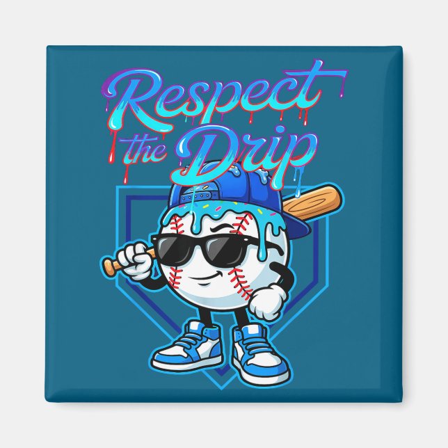 Imán Baseball Drip Ice Cream Respect The Drip Home Plat (Frente)
