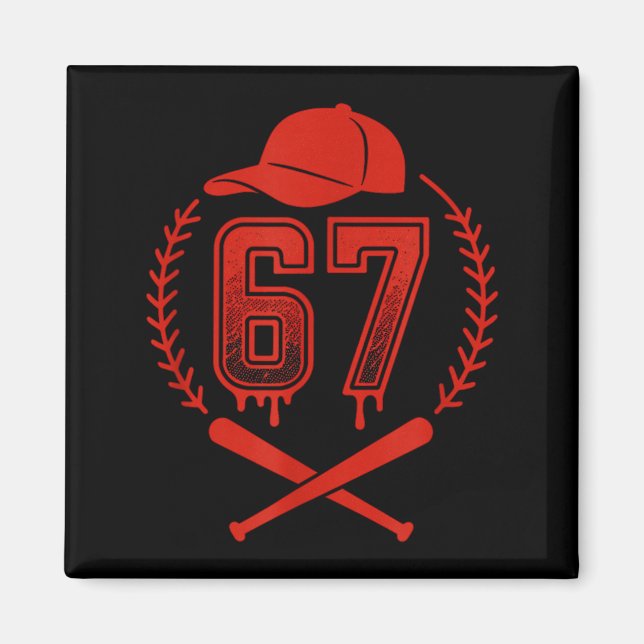 Imán Baseball Drip Number 67 Player Or 67th Birthday  (Frente)
