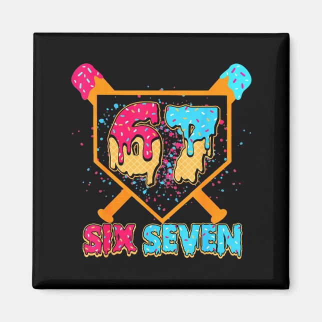 Imán Baseball Drip Number 67 Player Or 67th Birthday Bo (Frente)