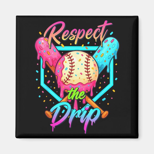 Imán Baseball Ice Cream Drip Number 67 Player 67 Respec (Frente)