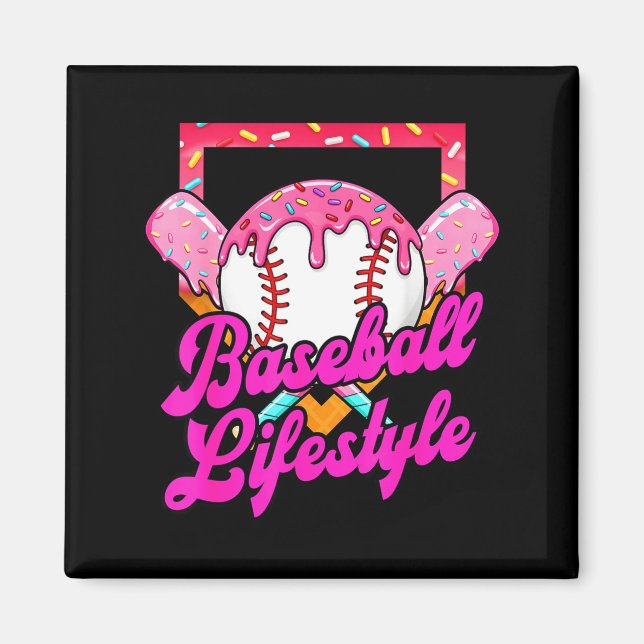 Imán Baseball Life Lifestyle Home Plate Ice Cream Drip  (Frente)
