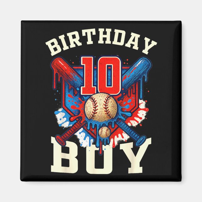 Imán Baseball Splash Drip 10th Birthday Srts Lover Boy  (Frente)