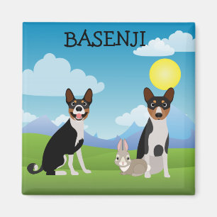 Imán Basenji Bunny Love Black and Tan Hound