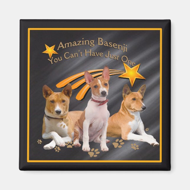 Imán Basenji no puedes tener solo uno (Frente)