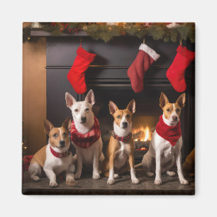 Imán Basenji por los Navidades de la chimenea