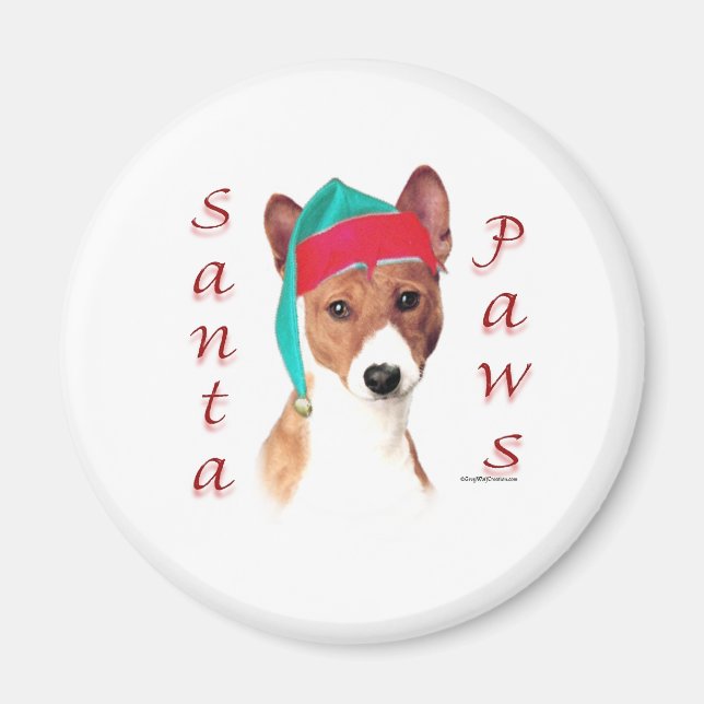 Imán Basenji Santa Paws (Frente)