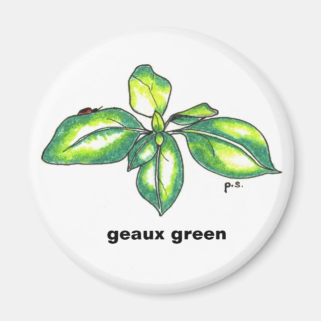 Imán Basil, geaux green (Frente)