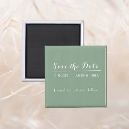 Imán Basil Green & White Save The Date