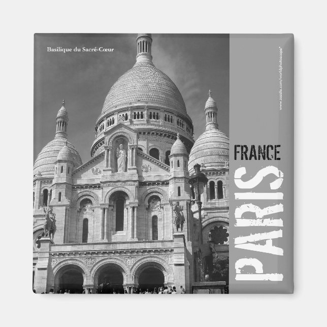 Imán Basilique du Sacré-Coeur Paris France Square Magne (Frente)
