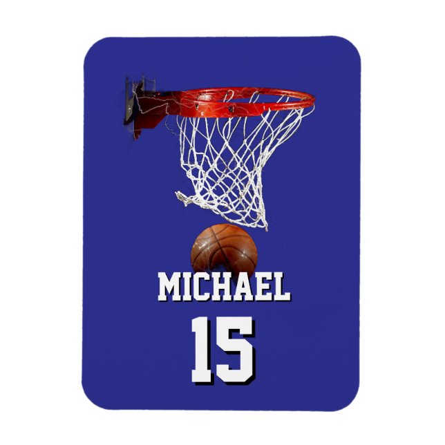 Imán Basketball Add Your Name & Number Pop Art (Vertical)