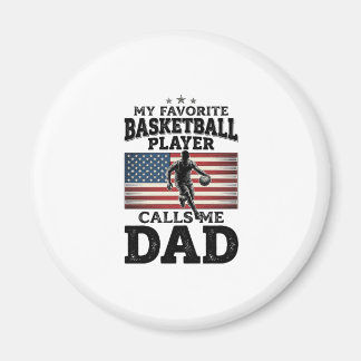 Imán Basketball Dad Patriotic Vintage Engraving T-Shirt