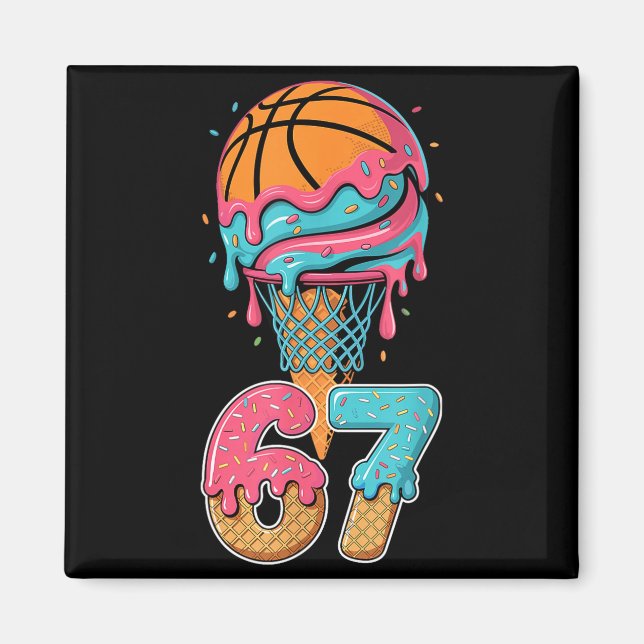 Imán Basketball Drip Number 67 Player 67th Birthday Ice (Frente)