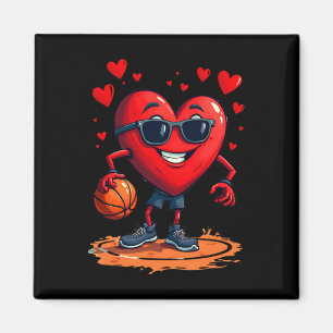 Imán Basketball Heart - Diseño De Amor Y Buops Para
