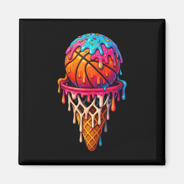 Imán Basketball Ice Cream Drip For Boys Girls Youth Bas (Frente)