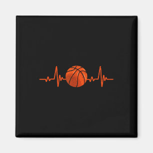 Imán Basketball Lover Heartbeat Vintage Retro Basketbal