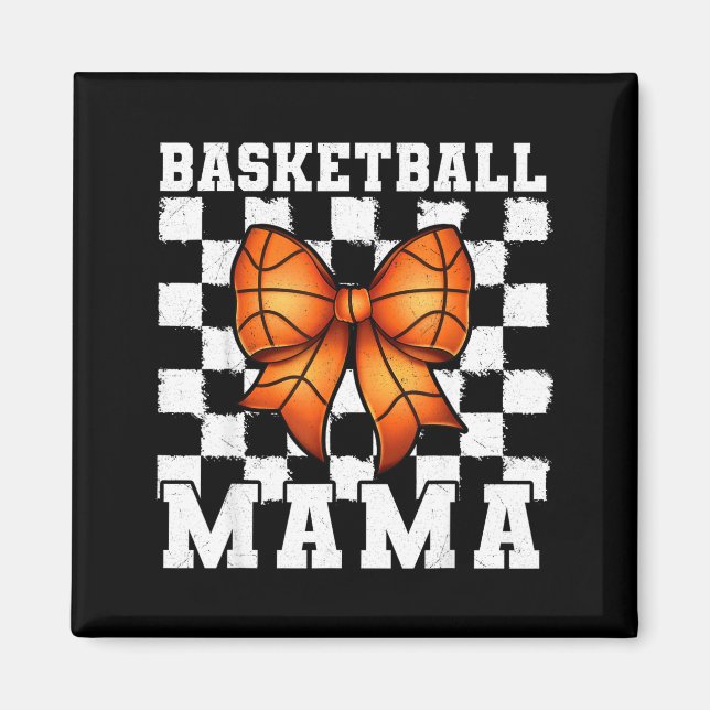 Imán Basketball Mama Coquette Bow Game Day Funny Srts L (Frente)