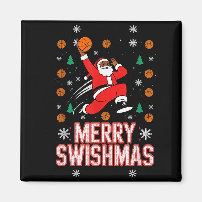 Imán Basketball Shirt Boys Christmas Pajamas Merry Swis (Frente)