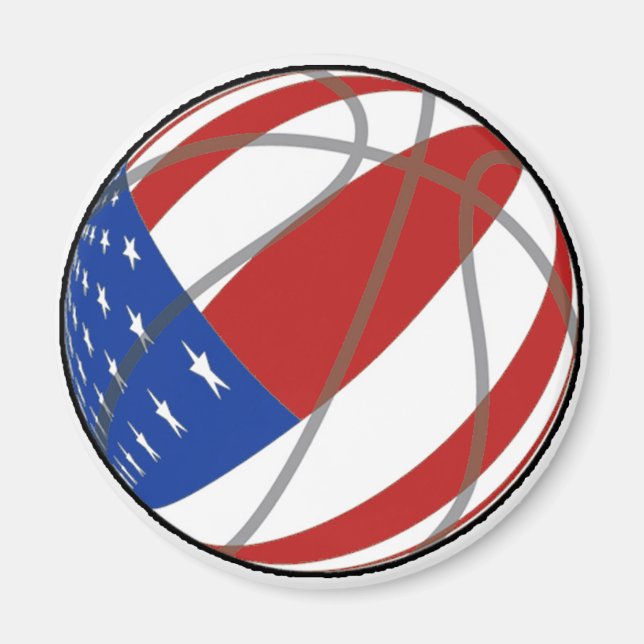 IMÁN BASKETBALL USA FLAG PATRIOTIC (Frente)