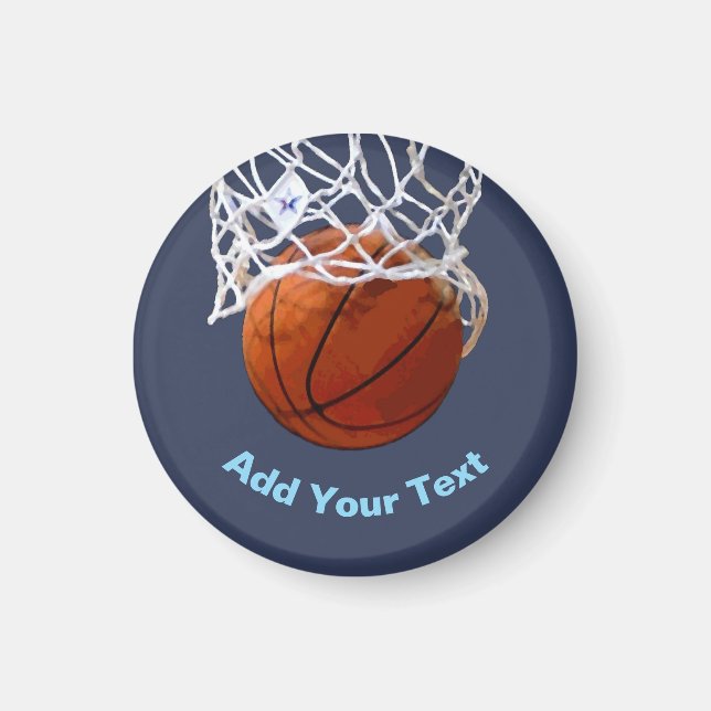 Imán Basketball Your Name Text Message Slogan Custom (Frente)