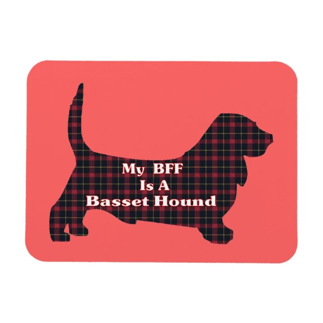Imán Basset Hound BFF (Horizontal)