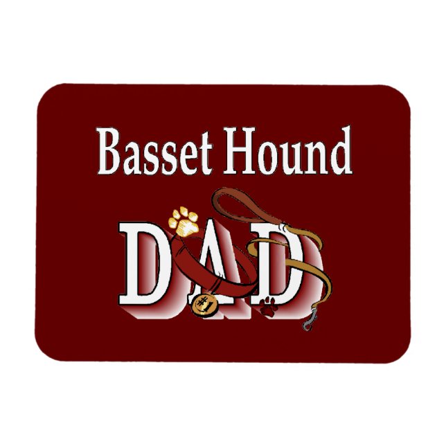 Imán Basset Hound Dad (Horizontal)