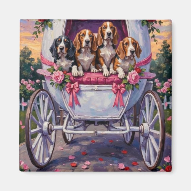 Imán Basset Hound Dog Valentine's Day  (Frente)