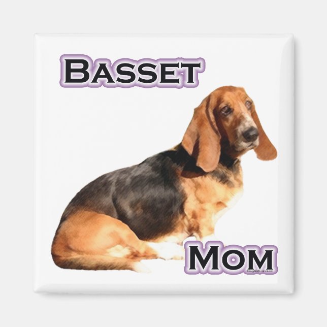 Imán Basset Hound Mom 4 - Magnet (Frente)