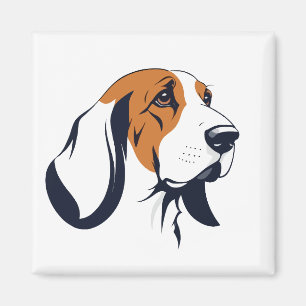 Imán Basset Hound Vector Art Animal Ciudad urbana moder