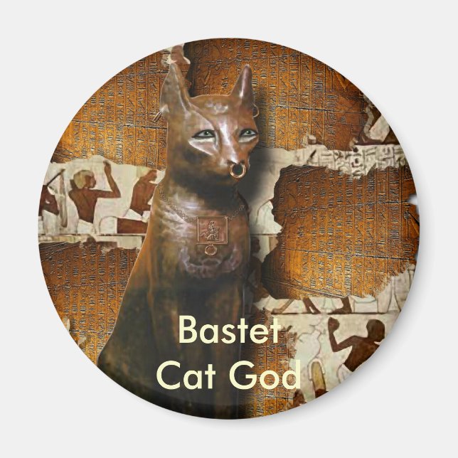 Imán BASTET ~ Antiguo Dios del Gato Egipcio (Frente)