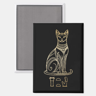 Imán Bastet, Diosa Gata Egipcia. Nombre en jeroglíficos