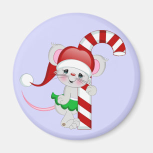 Imán Bastón de caramelo del ratón del navidad